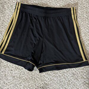 Adidas Activewear Shorts Men's Size M Black Gold Climalite 3-Stripes Training